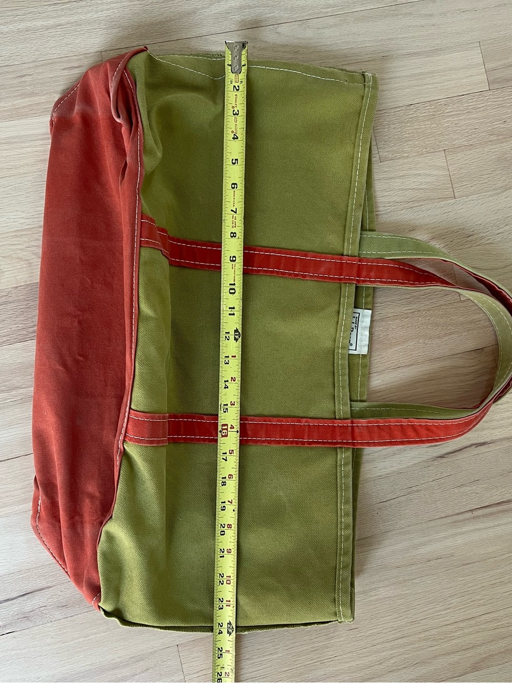 VTG LL Bean Boat & Tote Canvas Tote Bag - Rare Green Color - Extra large - Picture 6 of 10
